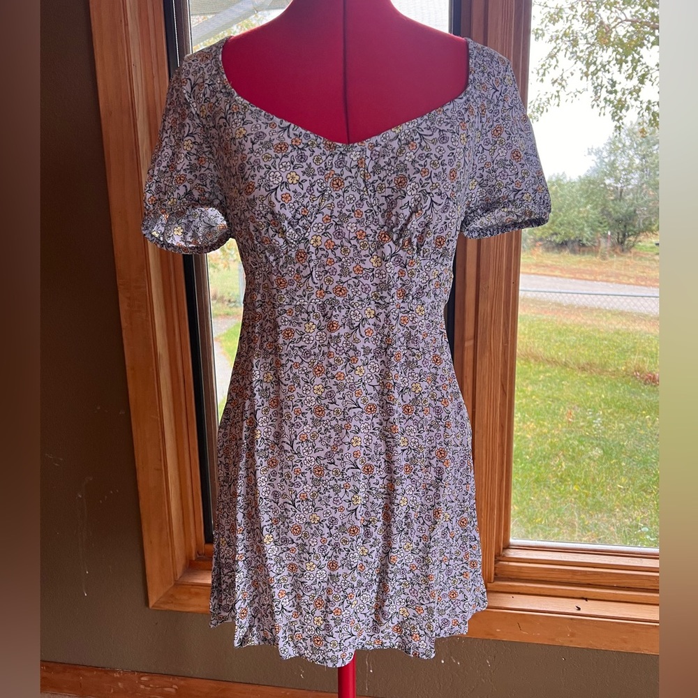 Floral dress with tie back